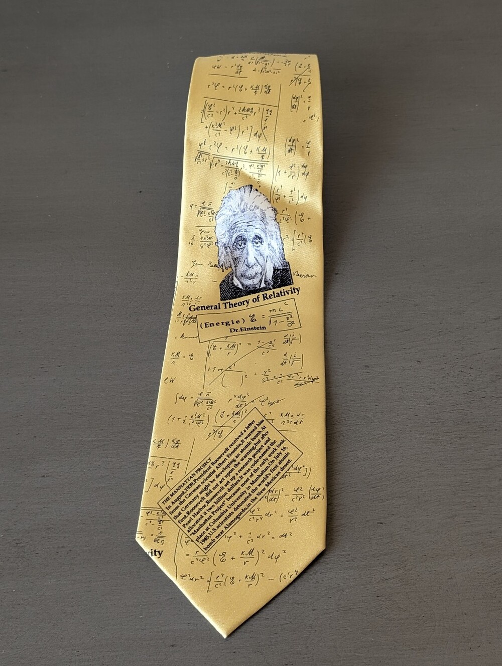 Museum Artifacts Yellow Novelty 'General Theory of Relativity' Tie Einstein